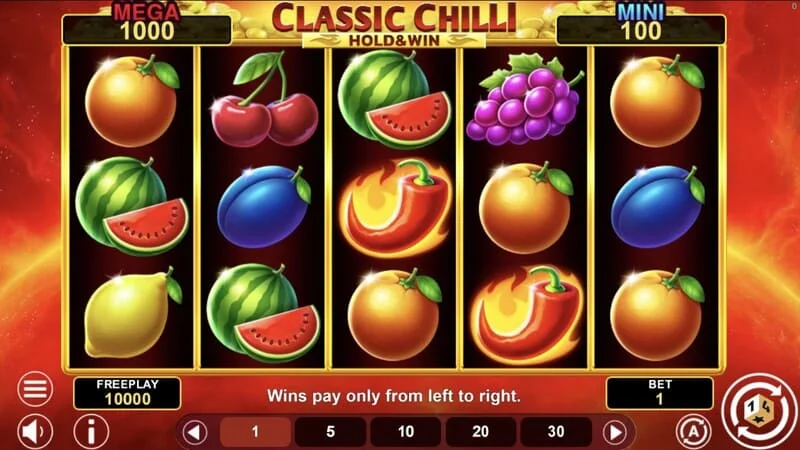 Classic Chilli Hold & Win - bębny 5x3 z symbolami chilli